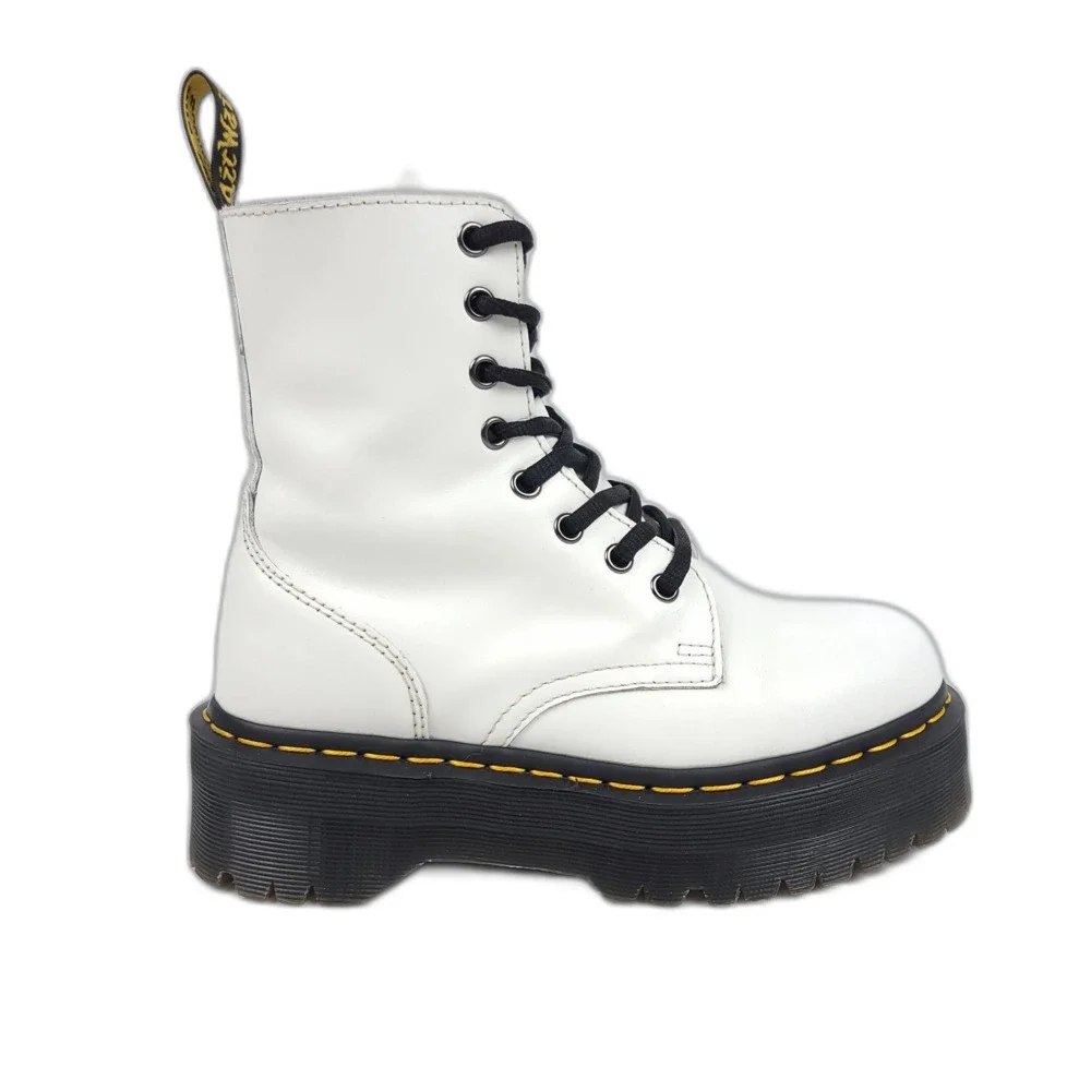 Dr. Martens Jadon Platform White Patent Leather Combat Boots Womens 6 90s Grunge